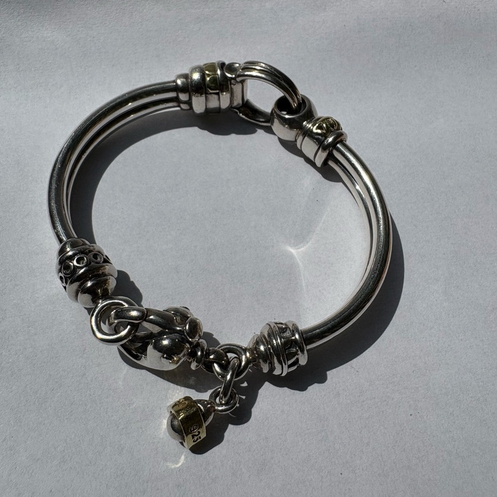 David Wysor Designer Sterling Silver and 18K Gold Bracelet